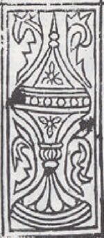 Ace of Cups from the Catalan Tarot Deck Fragment Deck