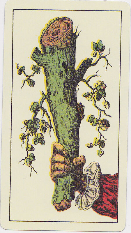 Ace of Clubs from the Tarot Genoves Deck