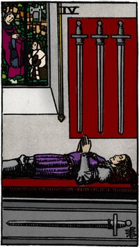 Four of Swords from the Vivid Waite Smith Deck