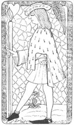 Knave of Hearts from the Early French Tarot Deck Fragment Deck