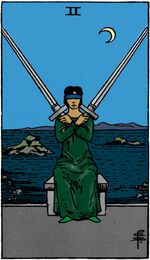 Two of Swords from the Vivid Waite Smith Tarot Deck