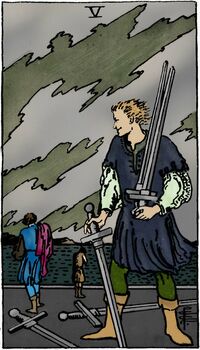 Five of Swords from the Vivid Waite Smith Deck