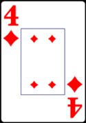 Four of Diamonds from the Normal Playing Card Deck