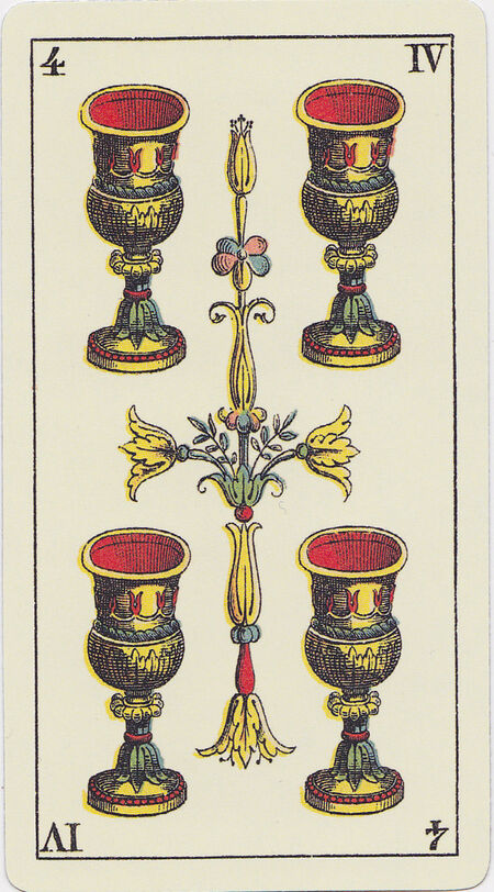 Four of Cups from the Tarot Genoves Deck