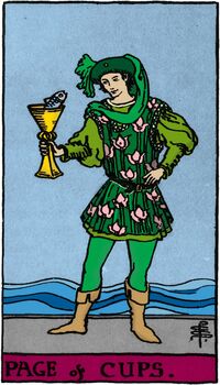 Page of Cups from the Vivid Waite Smith Deck