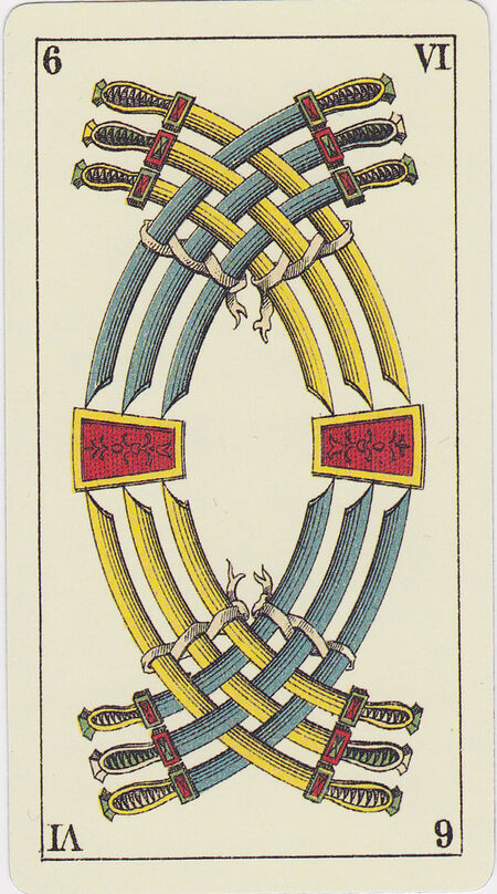 Six of Swords from the Tarot Genoves Deck