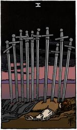 Ten of Swords from the Vivid Waite Smith Tarot Deck