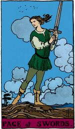 Page of Swords from the Vivid Waite Smith Tarot Deck