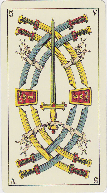 Five of Swords from the Tarot Genoves Deck