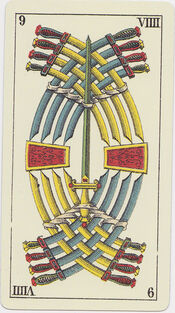Nine of Swords from the Tarot Genoves Deck