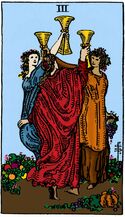 Three of Cups from the Vivid Waite Smith Tarot Deck