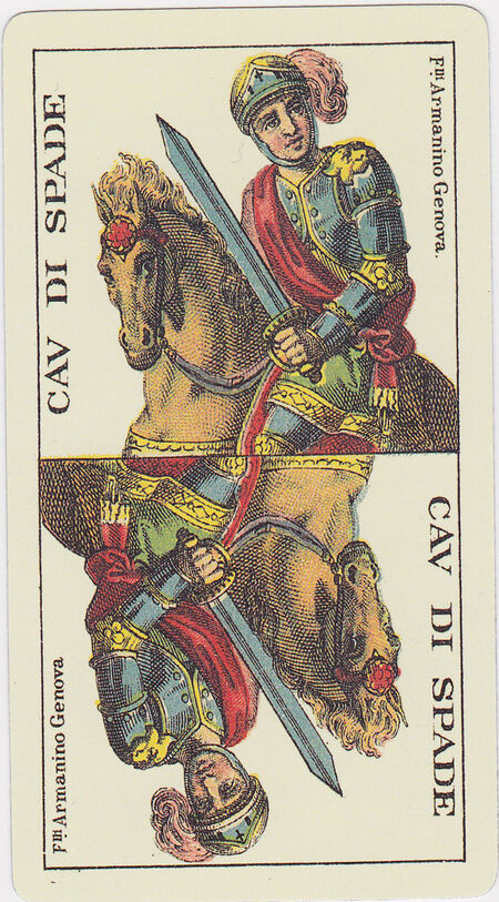 Page of Swords from the Tarot Genoves Tarot Deck