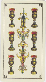 Six of Cups from the Tarot Genoves Tarot Deck