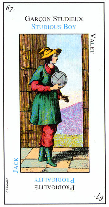 Page of Coins from the Grand Etteilla Cartomancy Tarot Deck