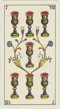Seven of Cups from the Tarot Genoves Deck