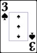 Three of Spades from the Normal Playing Card Deck