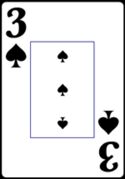 Three of Spades from the Normal Playing Card Deck