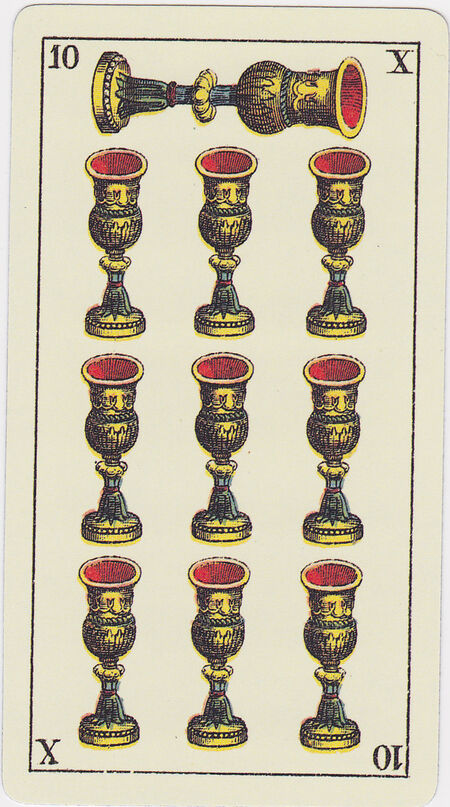 Ten of Cups from the Tarot Genoves Deck